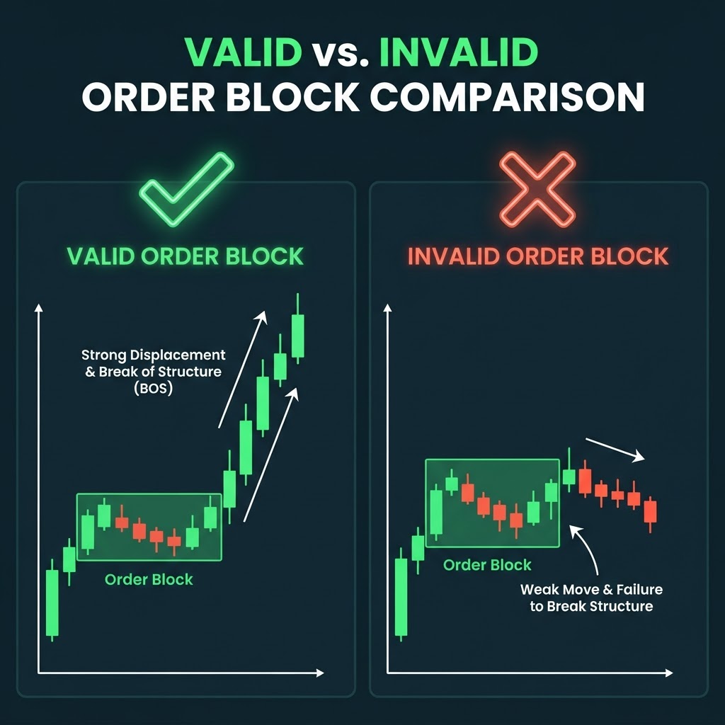 Valid versus invalid order blocks