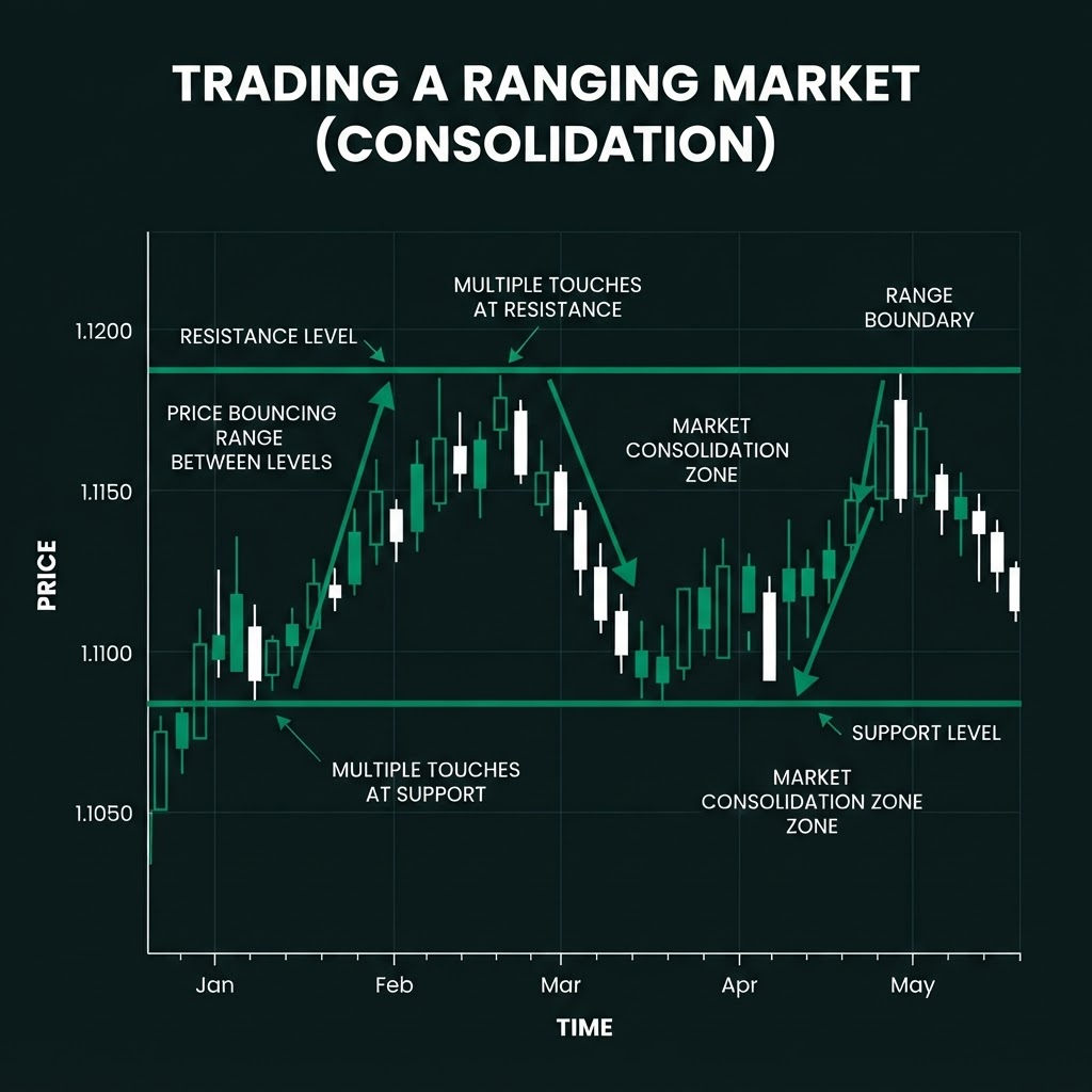 Ranging Market Structure with Horizontal Support and Resistance
