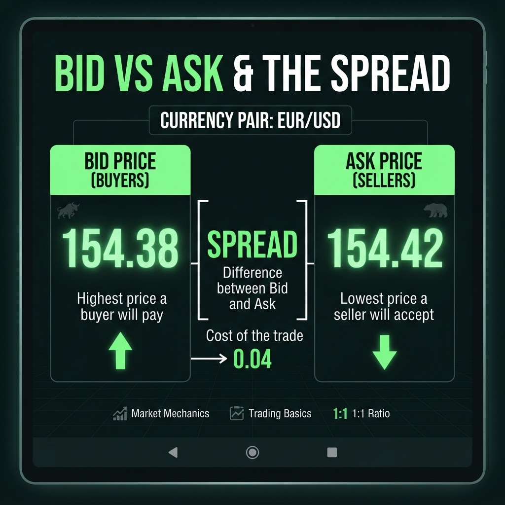 Bid, ask and the spread