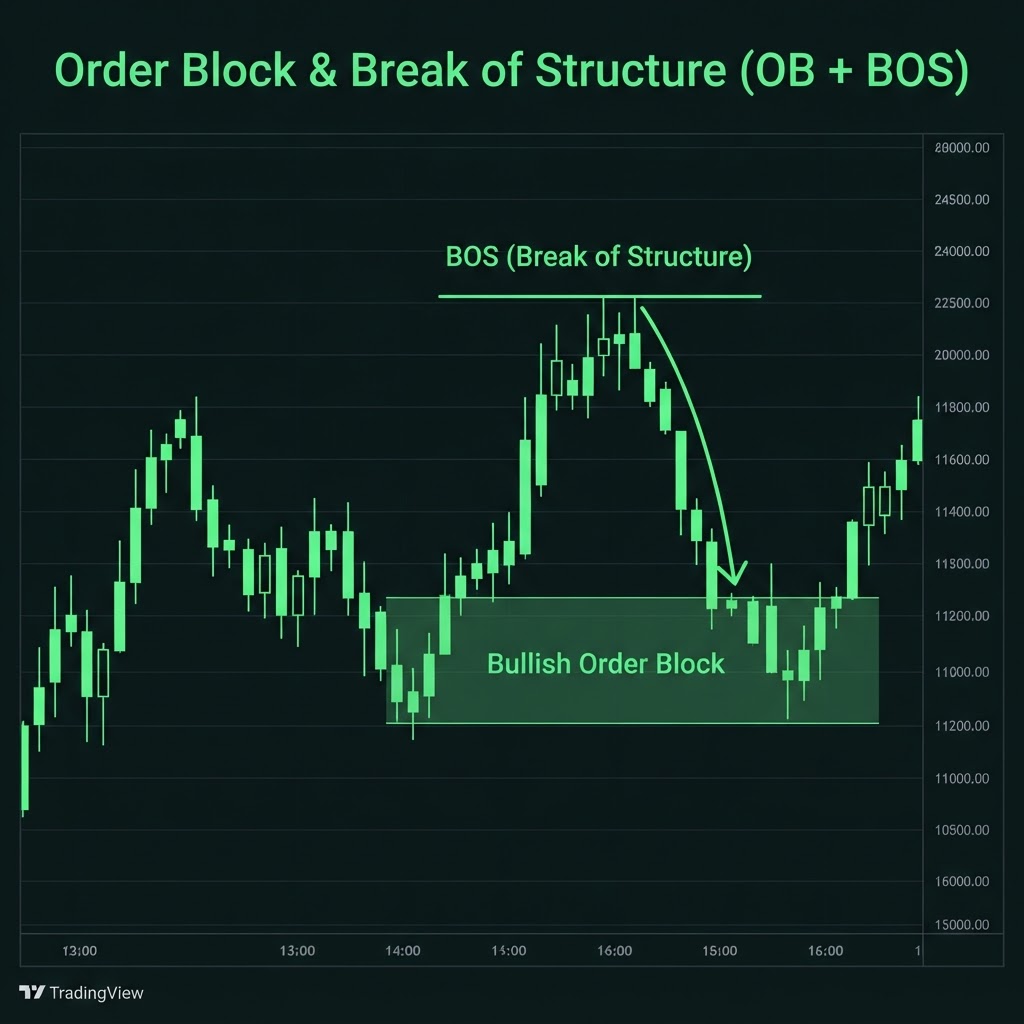 Order block combined with break of structure