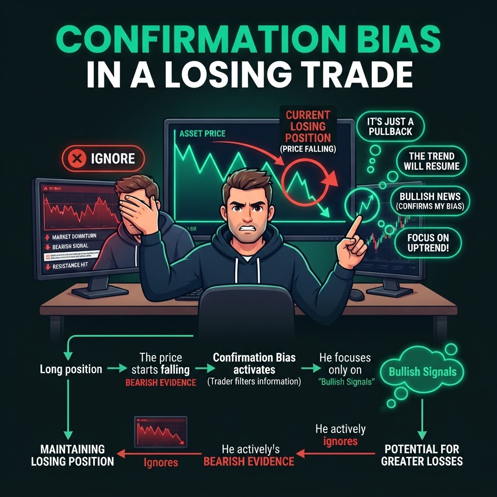 Confirmation bias in a losing trade
