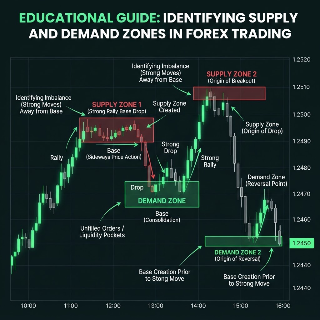Identifying Supply and Demand Zones on a Chart