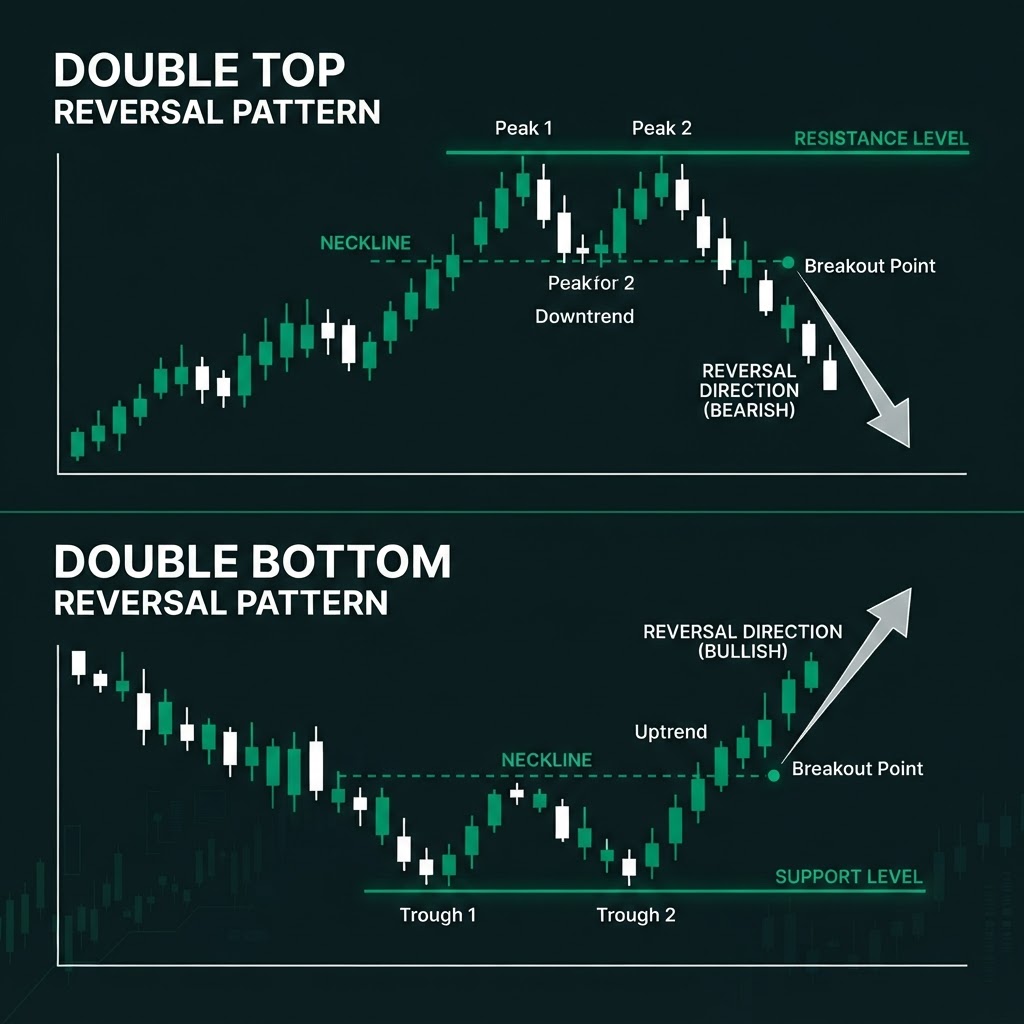Double Top and Double Bottom Reversal Patterns