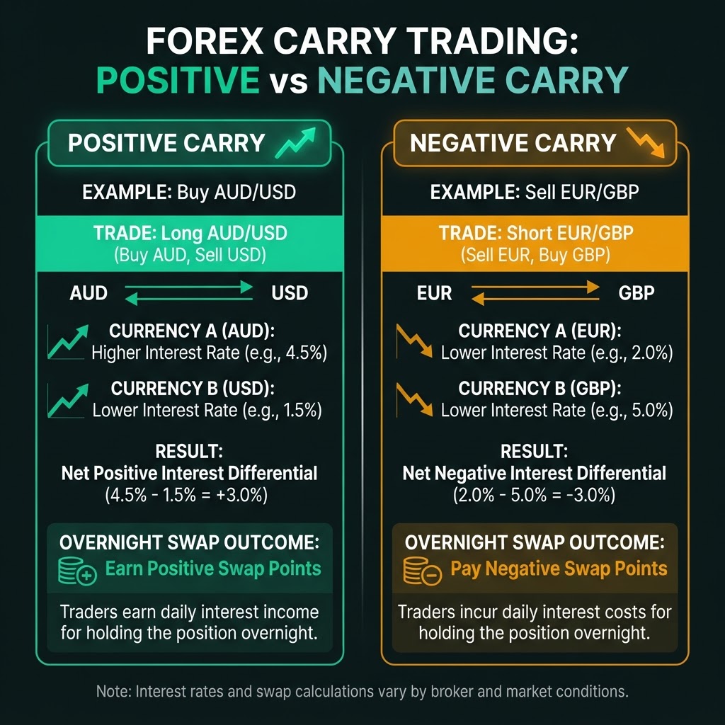 Positive carry versus negative carry