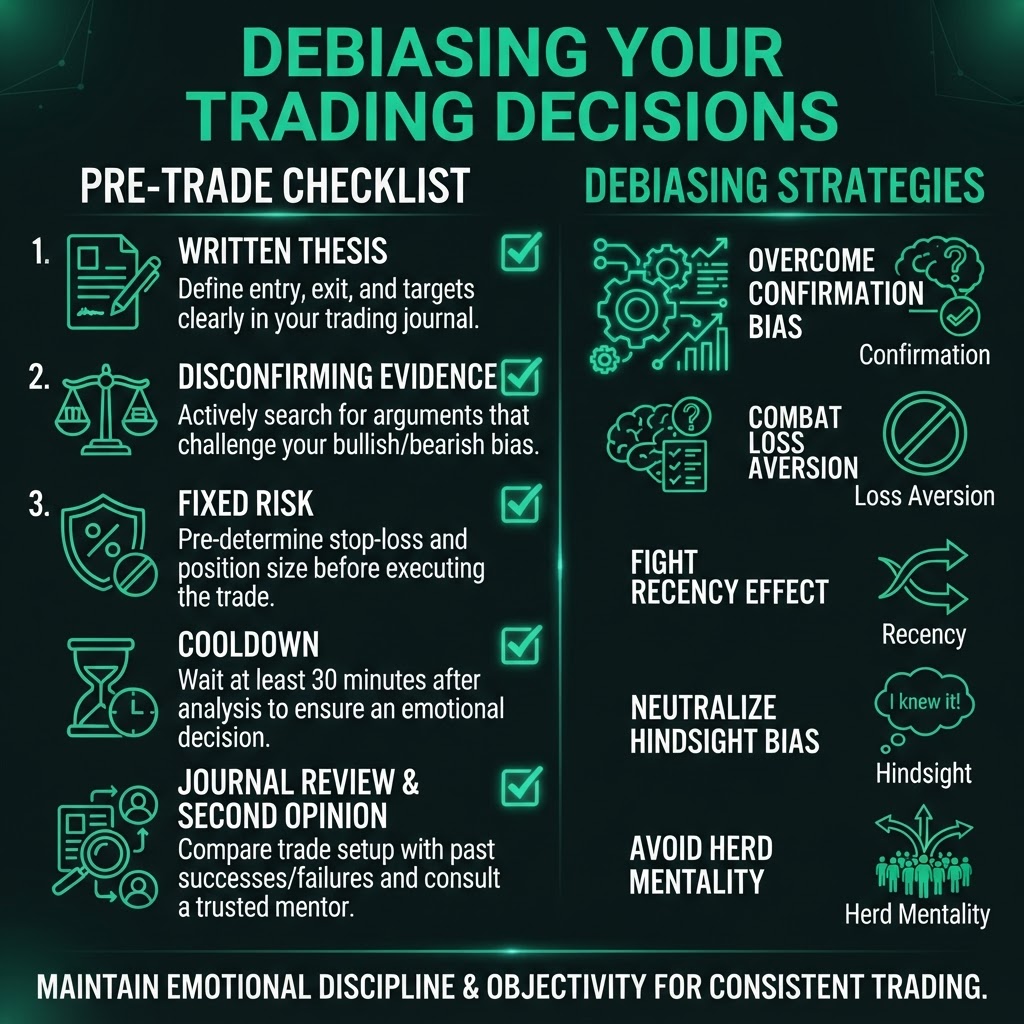 Checklist for debiasing trading decisions