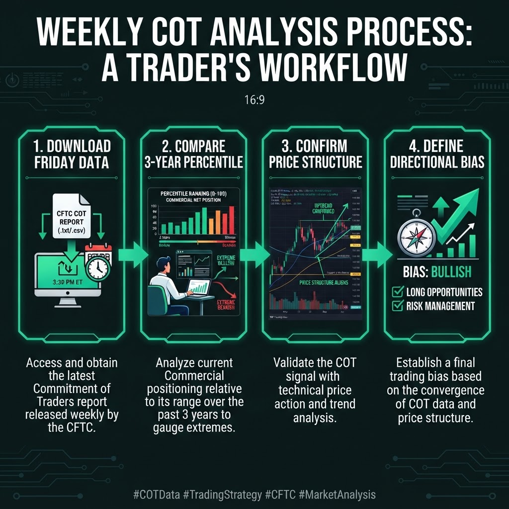Weekly COT analysis workflow