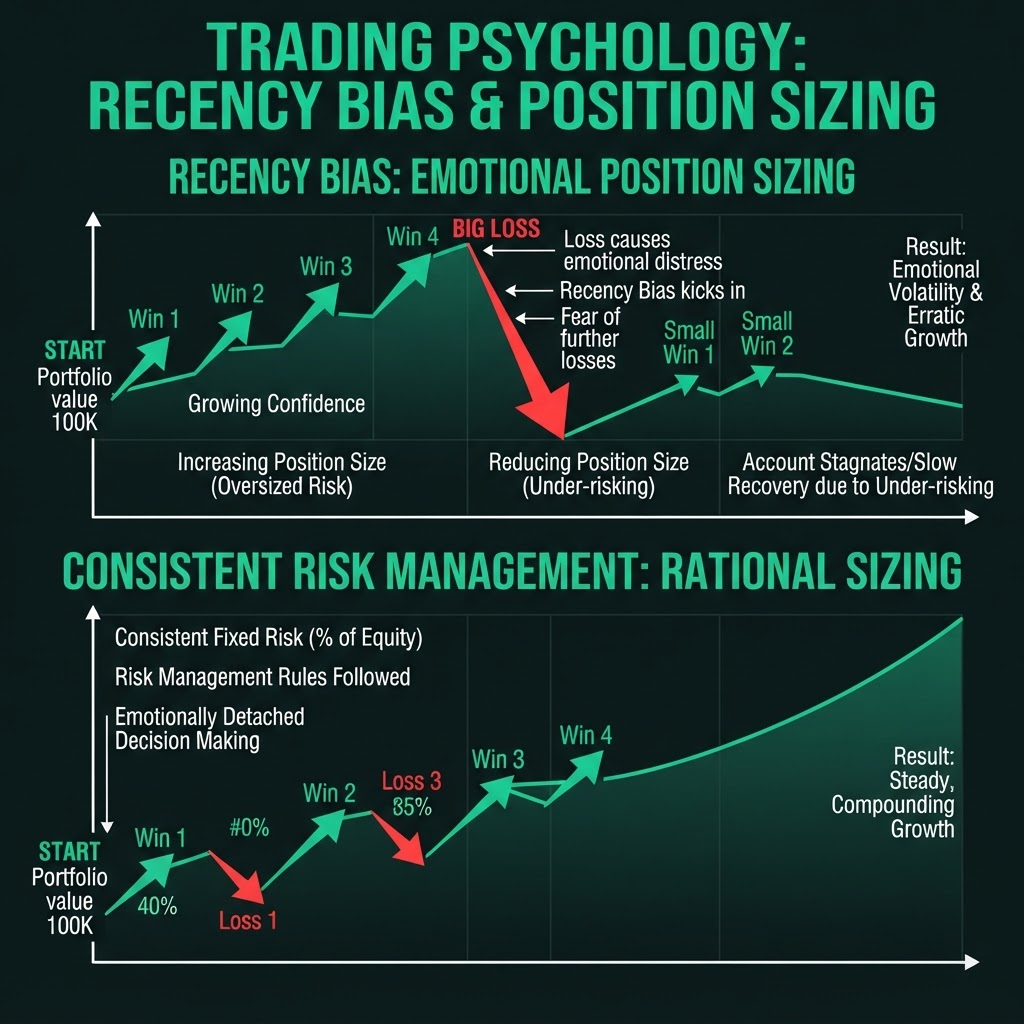 Recency bias and inconsistent position sizing