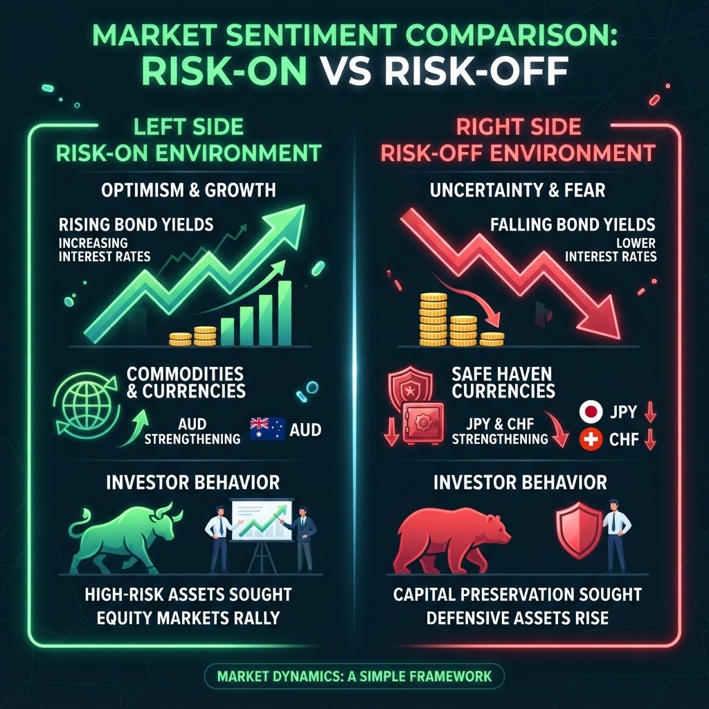Risk-on versus risk-off currency behaviour