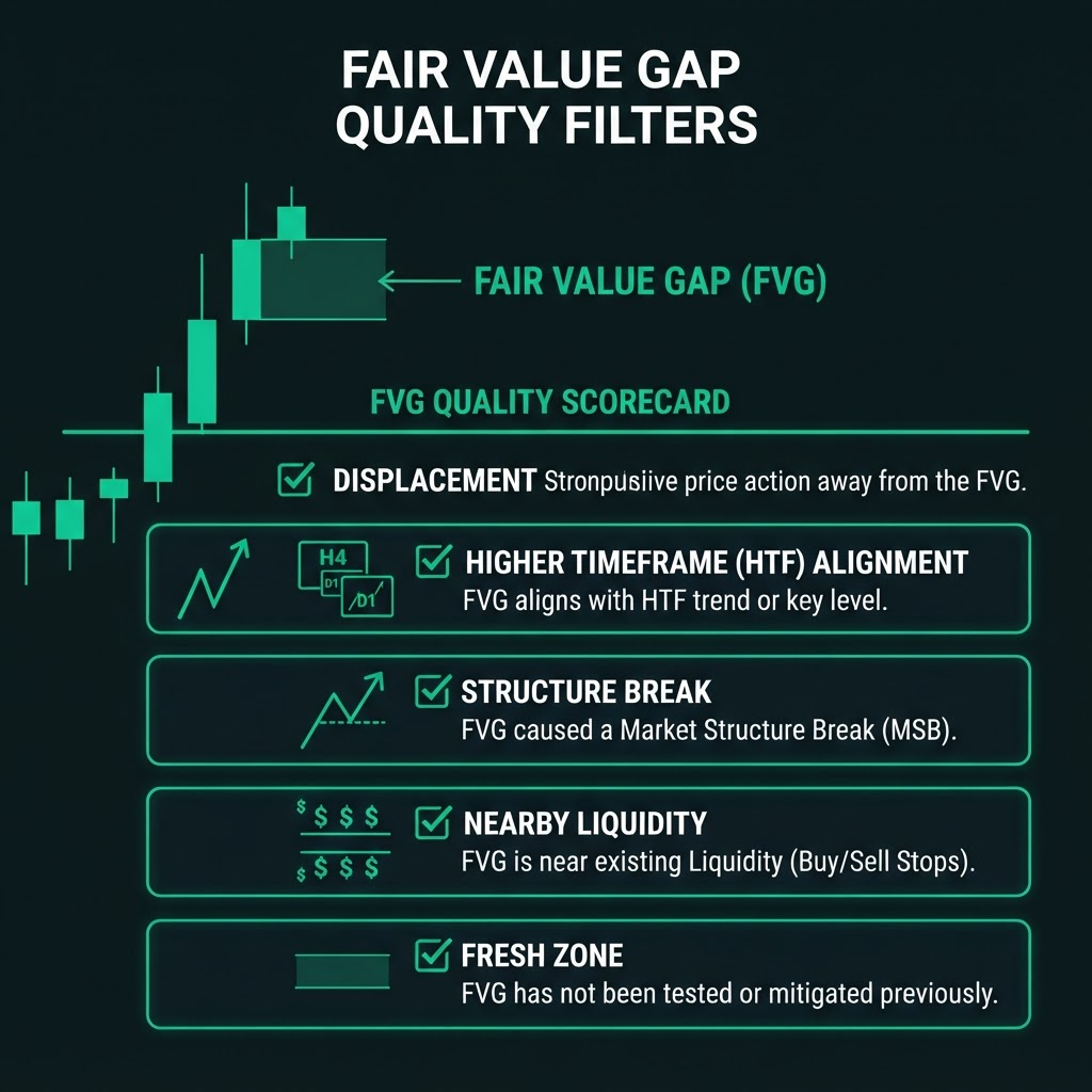 Fair value gap quality filters