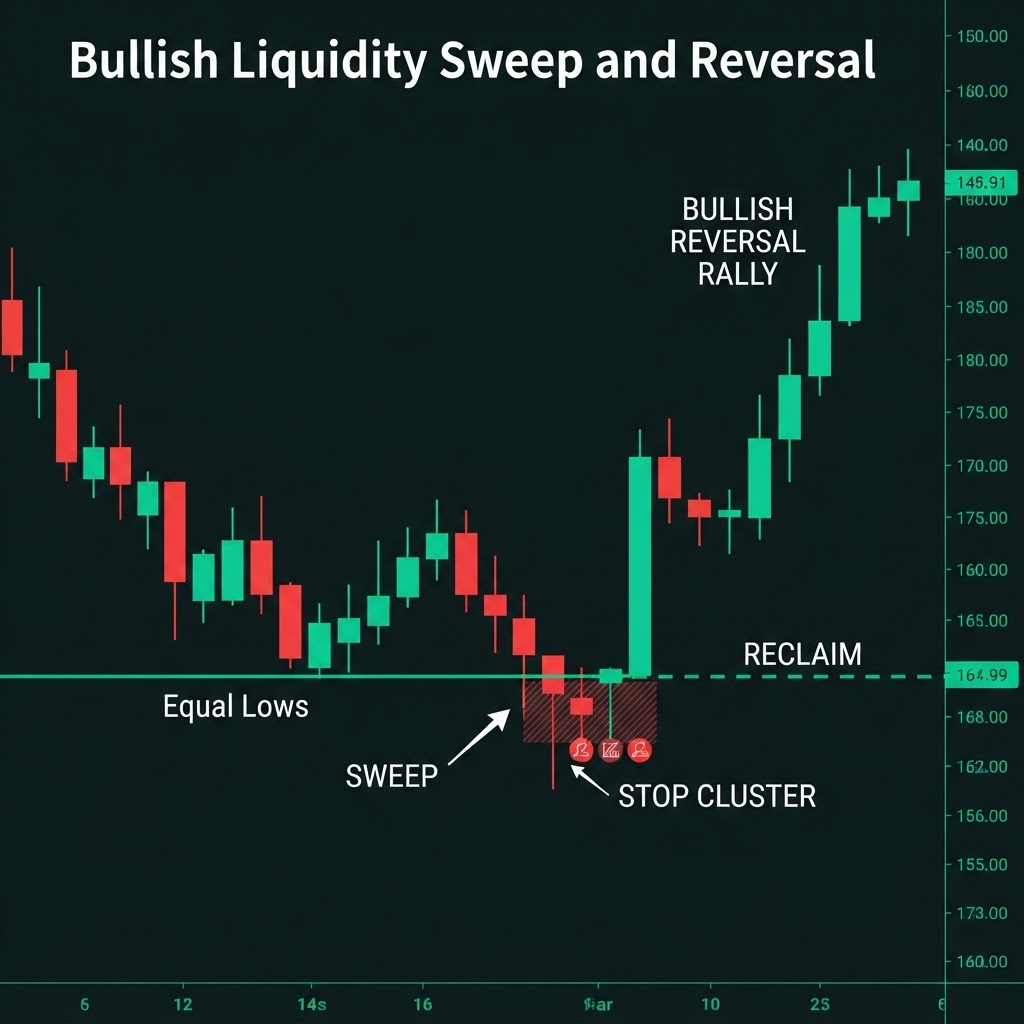 Bullish liquidity sweep and reversal