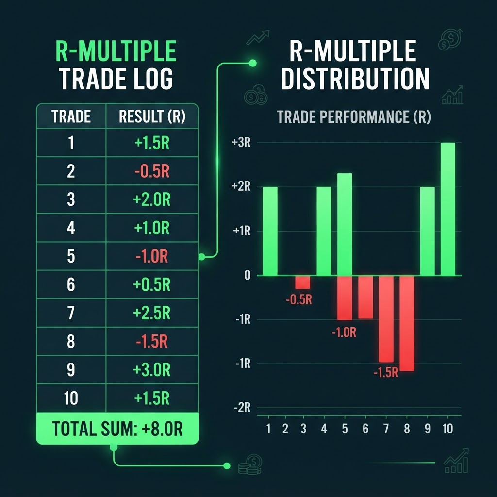 R-multiple trade log