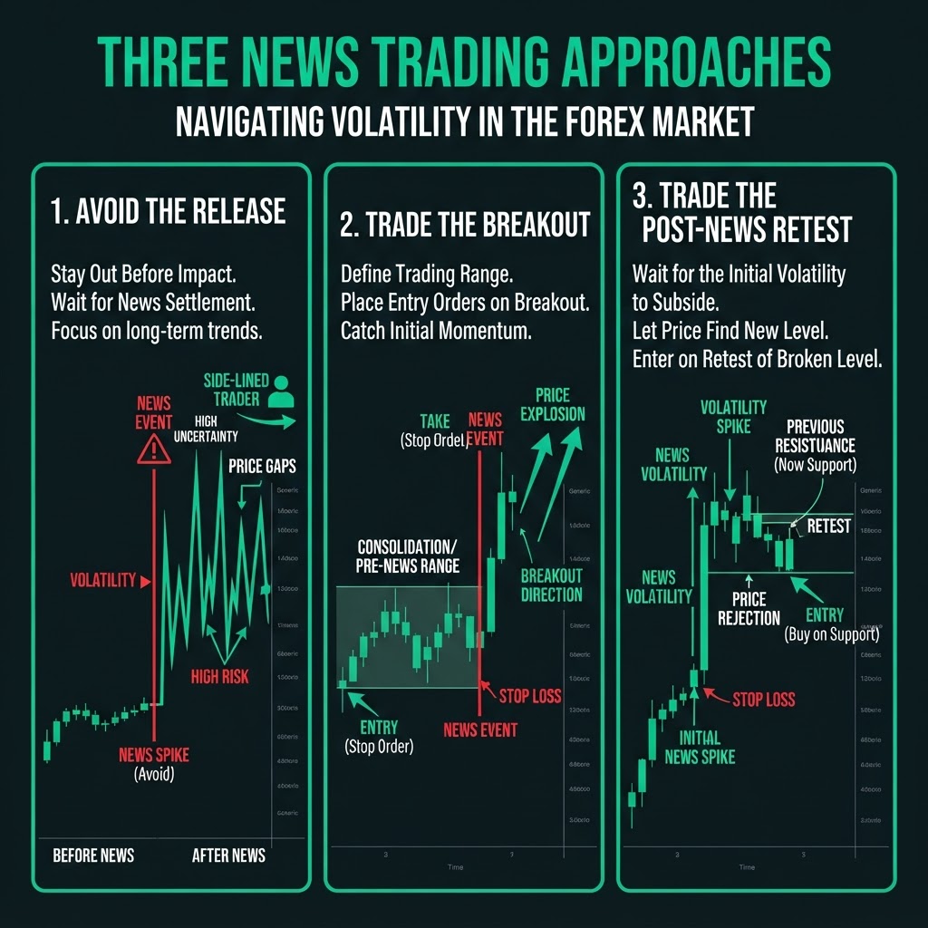 Three approaches to news trading