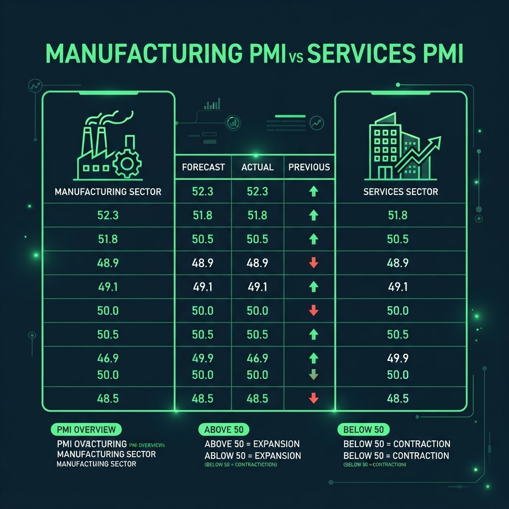 Manufacturing versus Services PMI