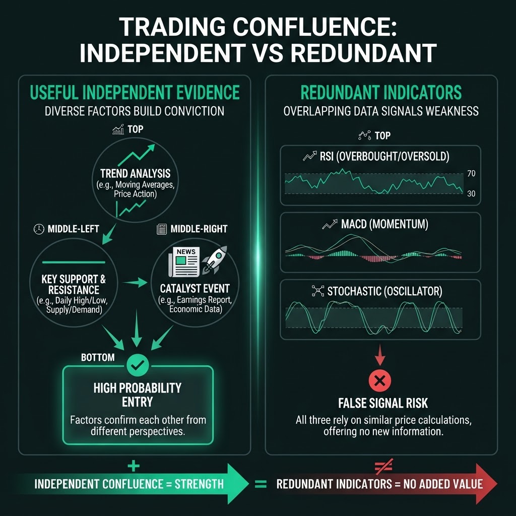 Independent versus redundant confluence