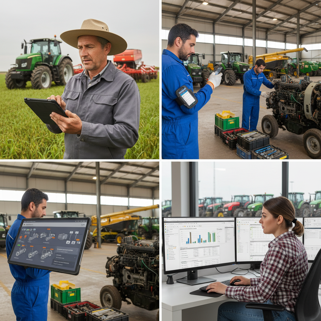 Imagen ilustrativa sobre Cómo usar un CRM para administrar repuestos y mantenimientos de maquinaria agrícola en el agro argentino