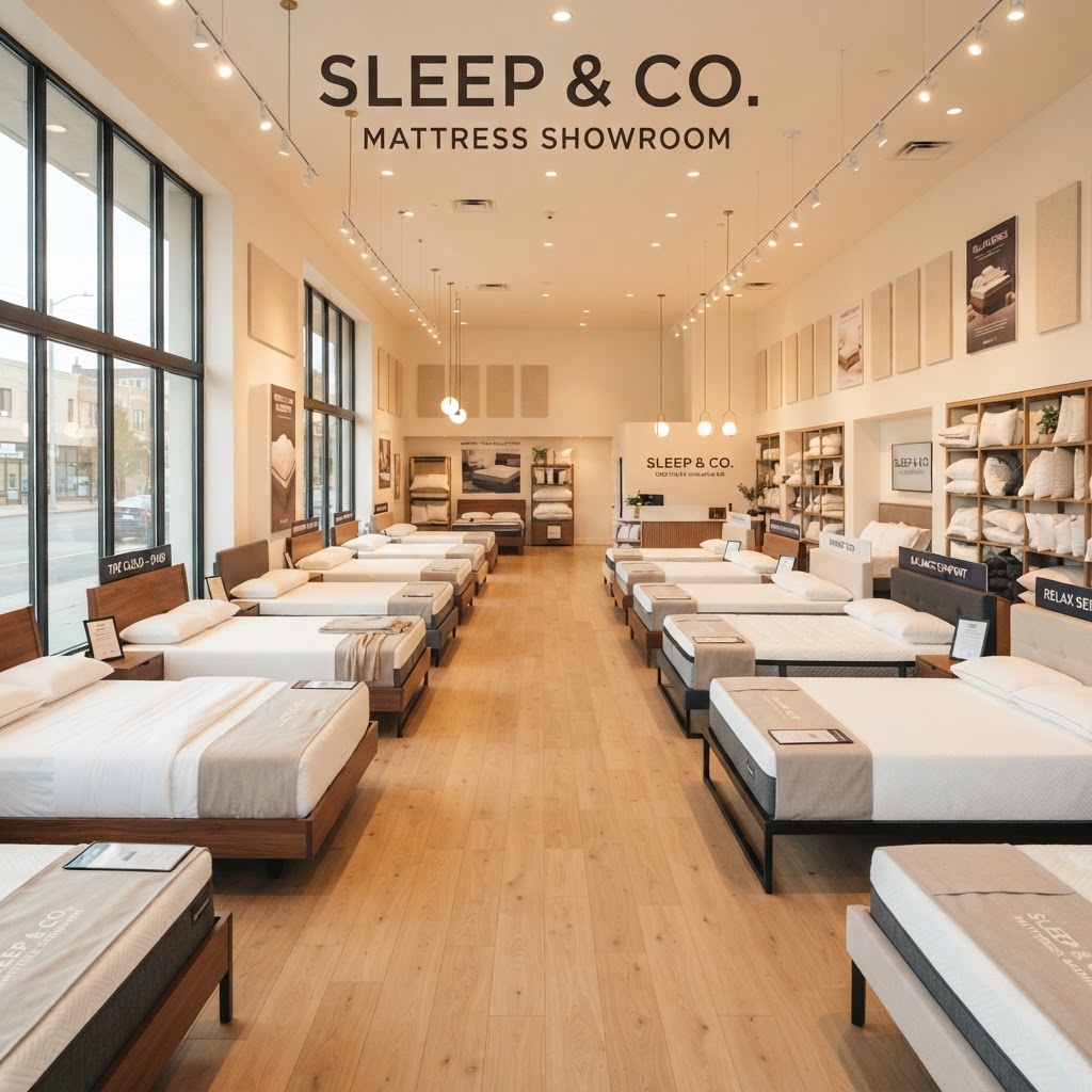 Mattress store showroom