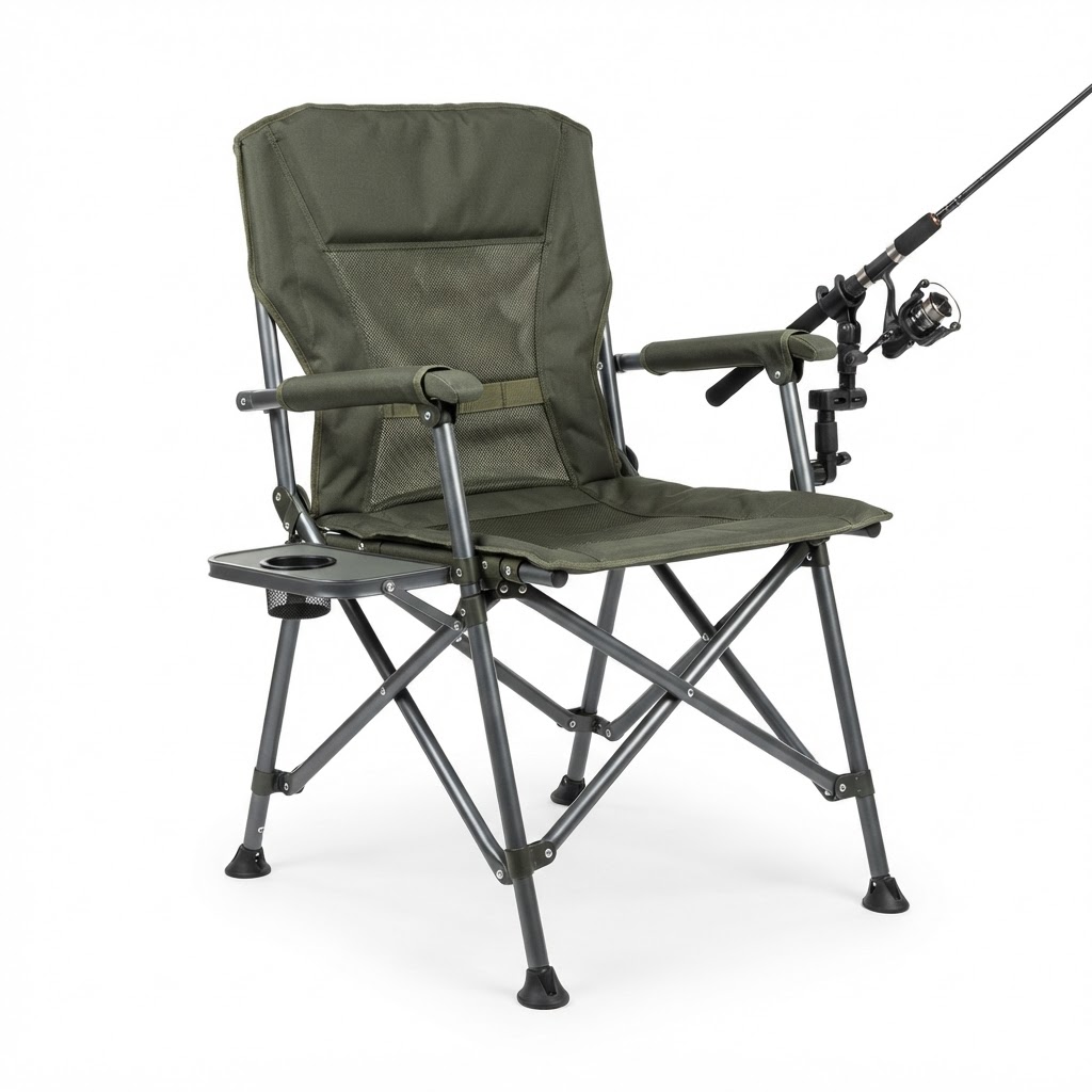 Folding Fishing Chair with Rod Holder
