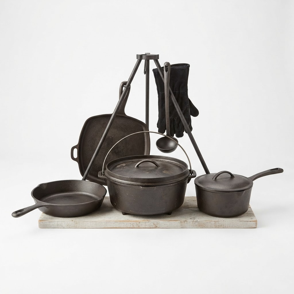 Cast Iron Campfire Cooking Set