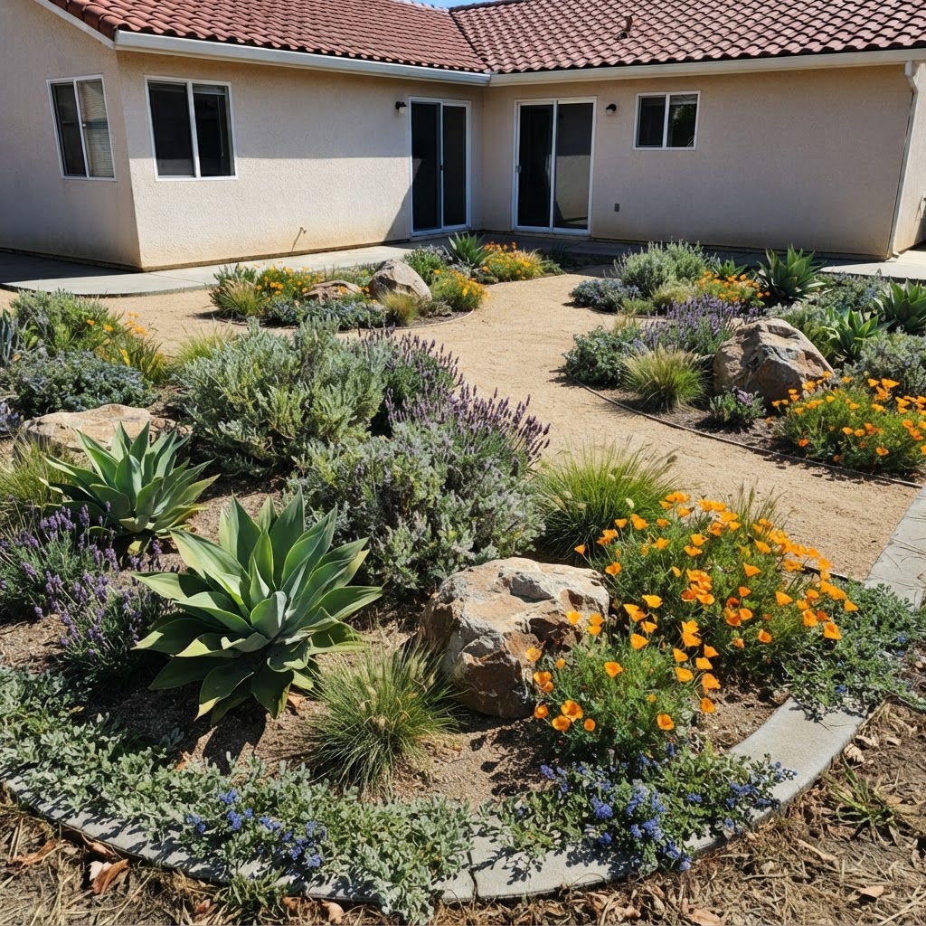 After: Premium drought-tolerant California landscape — Natural Art Landscape & Management, Los Angeles
