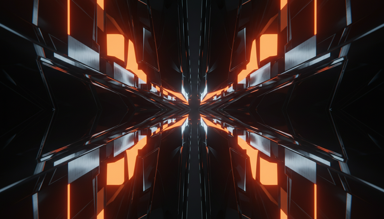 Abstract architectural glass and steel structure