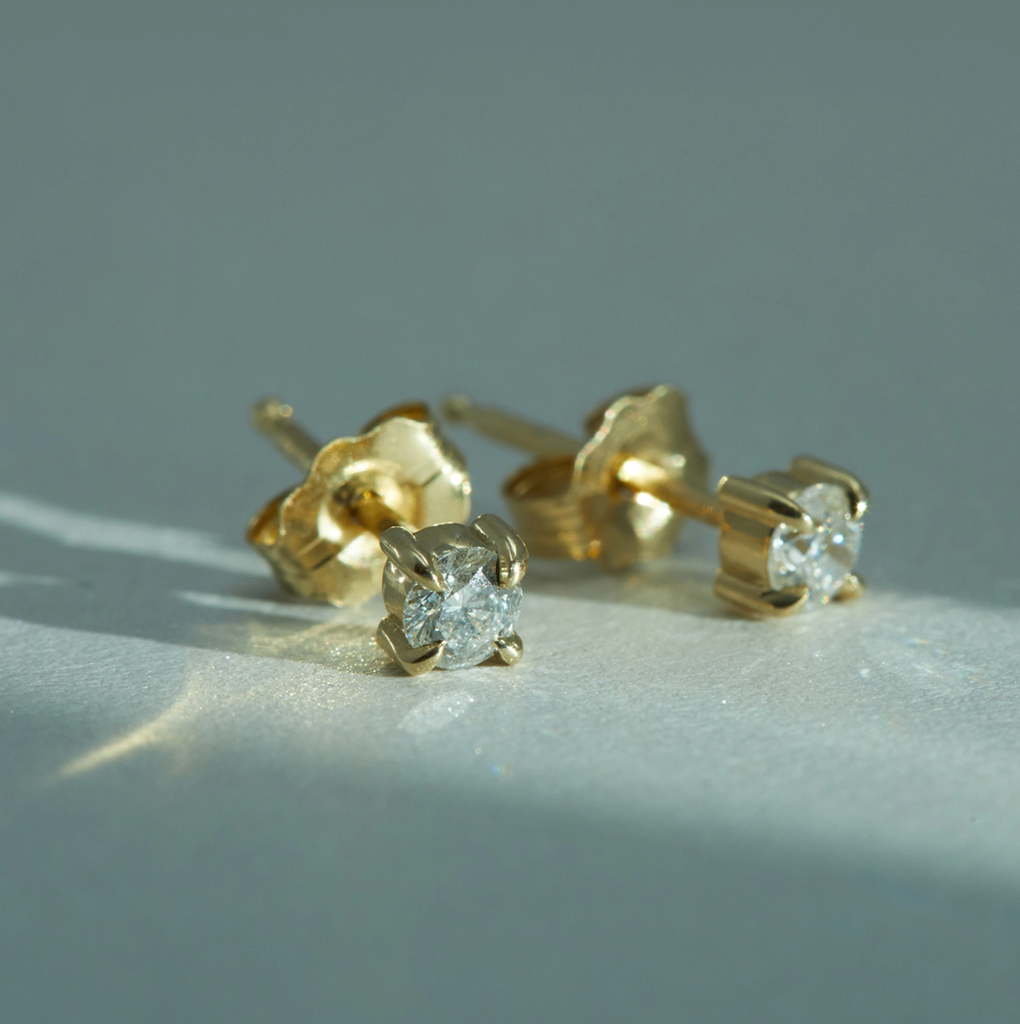 Angel Hair Diamond Stud Earrings, Sparkler