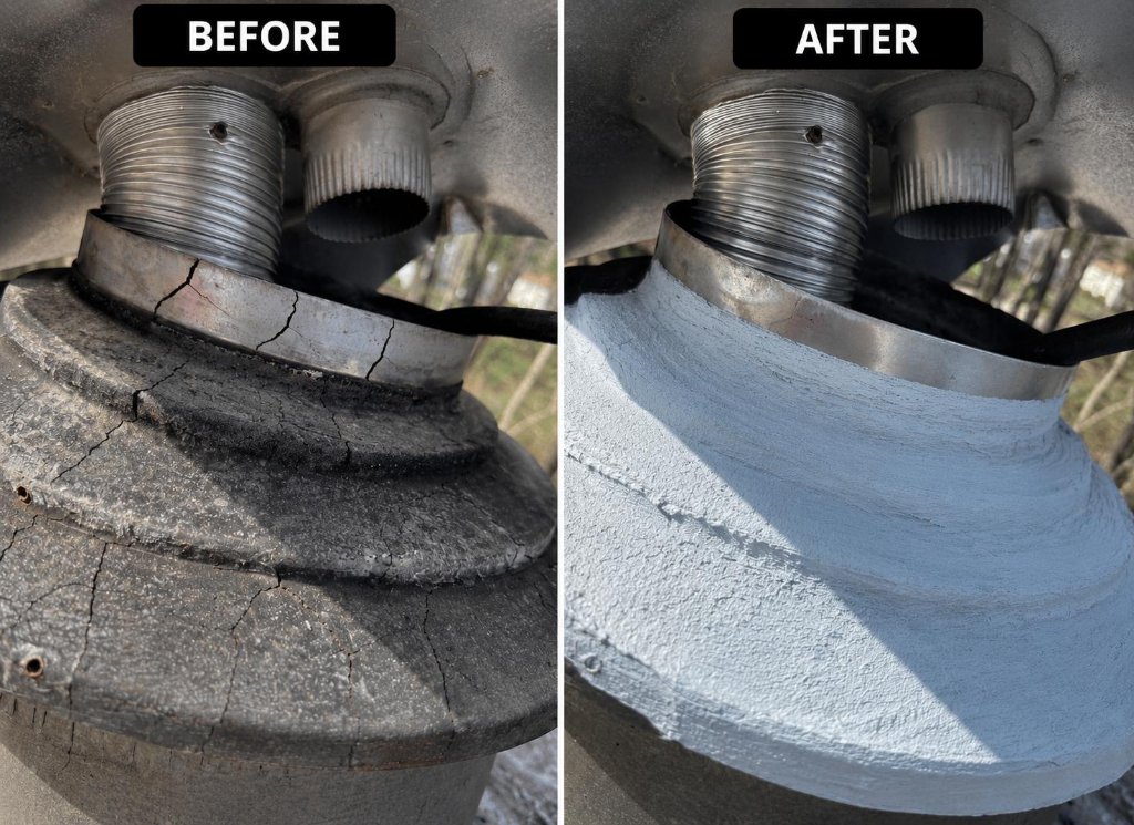 Chimney vent transition sealing before and after New Jersey