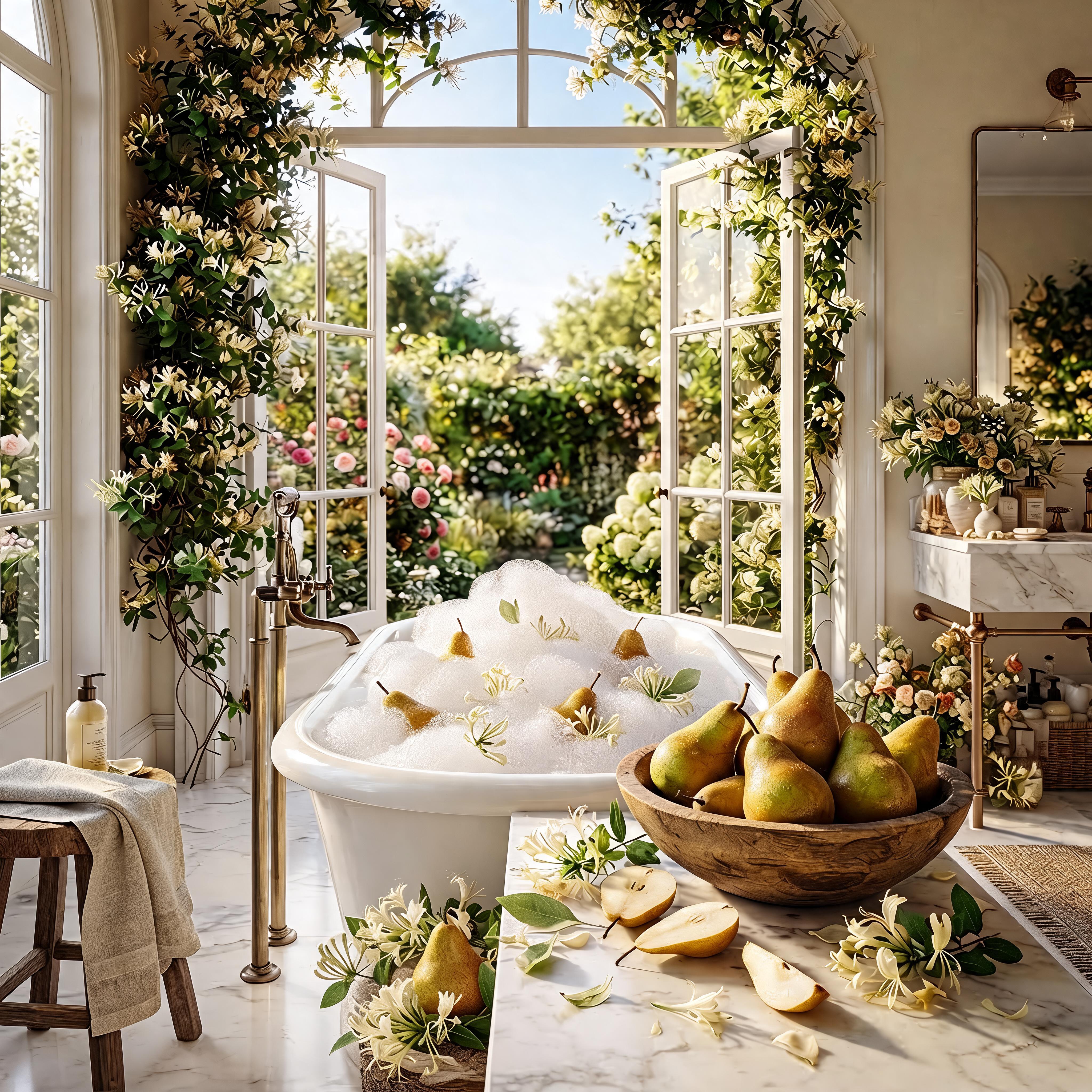 Honeysuckle & Pears bath atmosphere