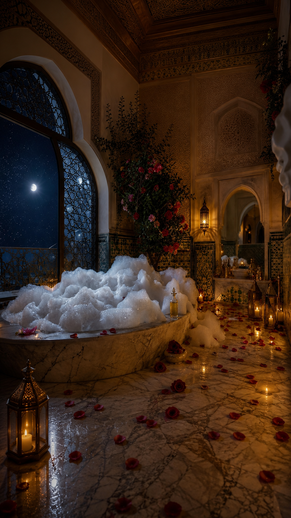 Moroccan Roses & Argan Oil bath atmosphere