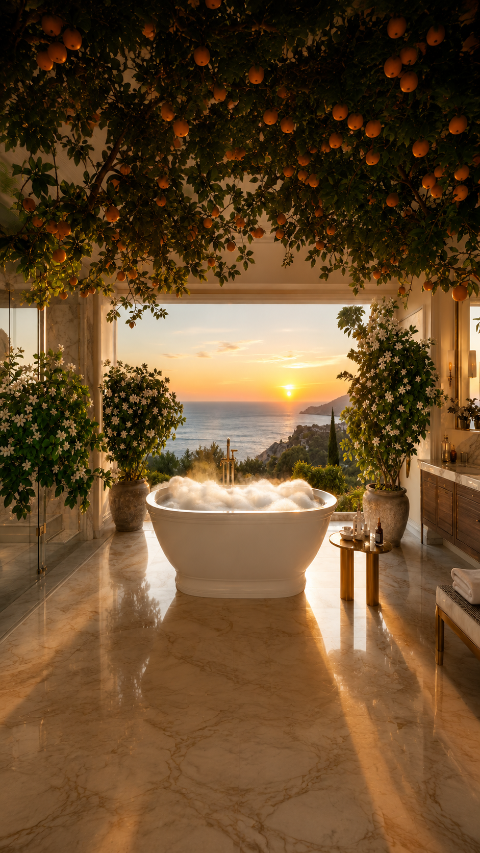 Jasmine Flowers & Mediterranean Orange bath atmosphere