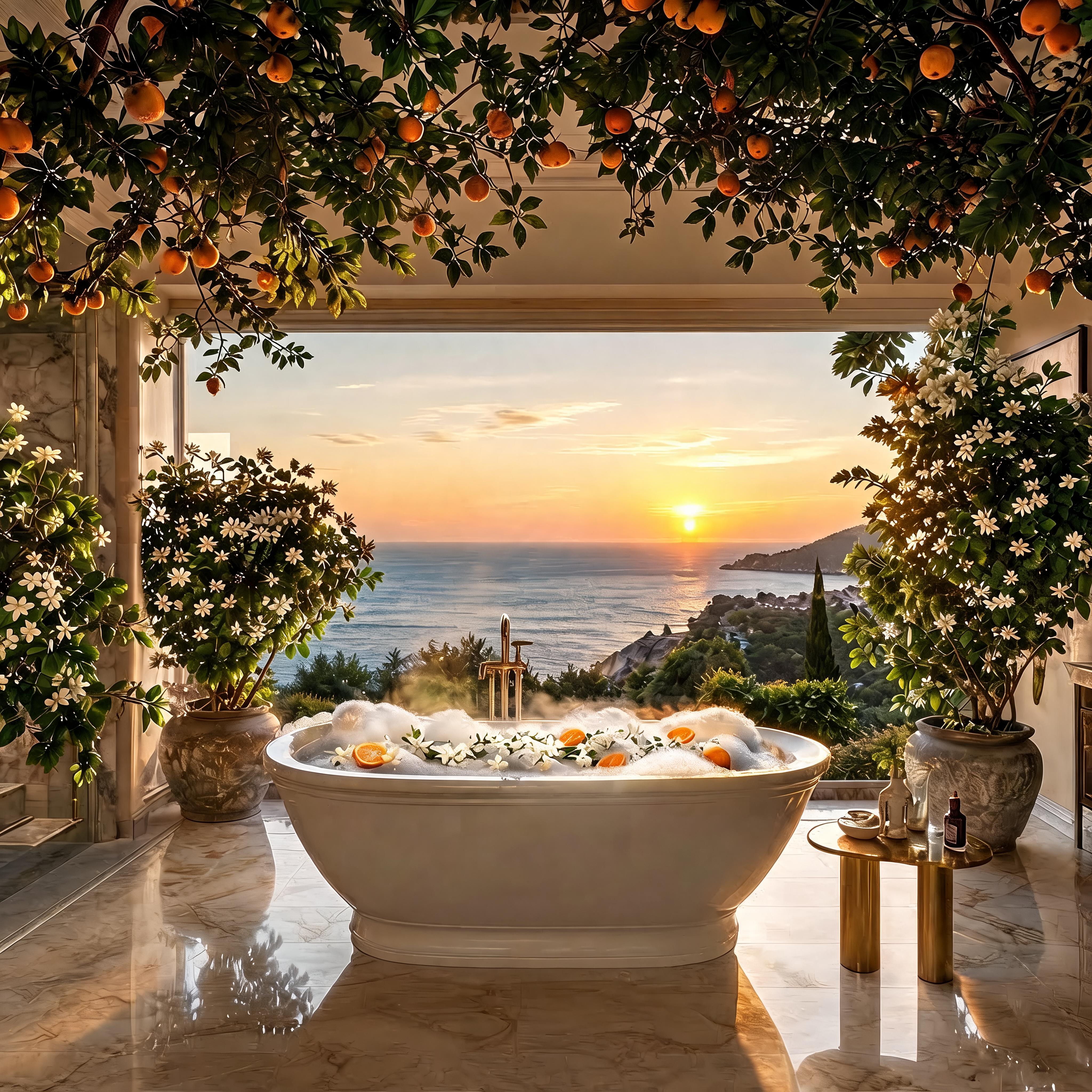 Jasmine Flowers & Mediterranean Orange bath atmosphere