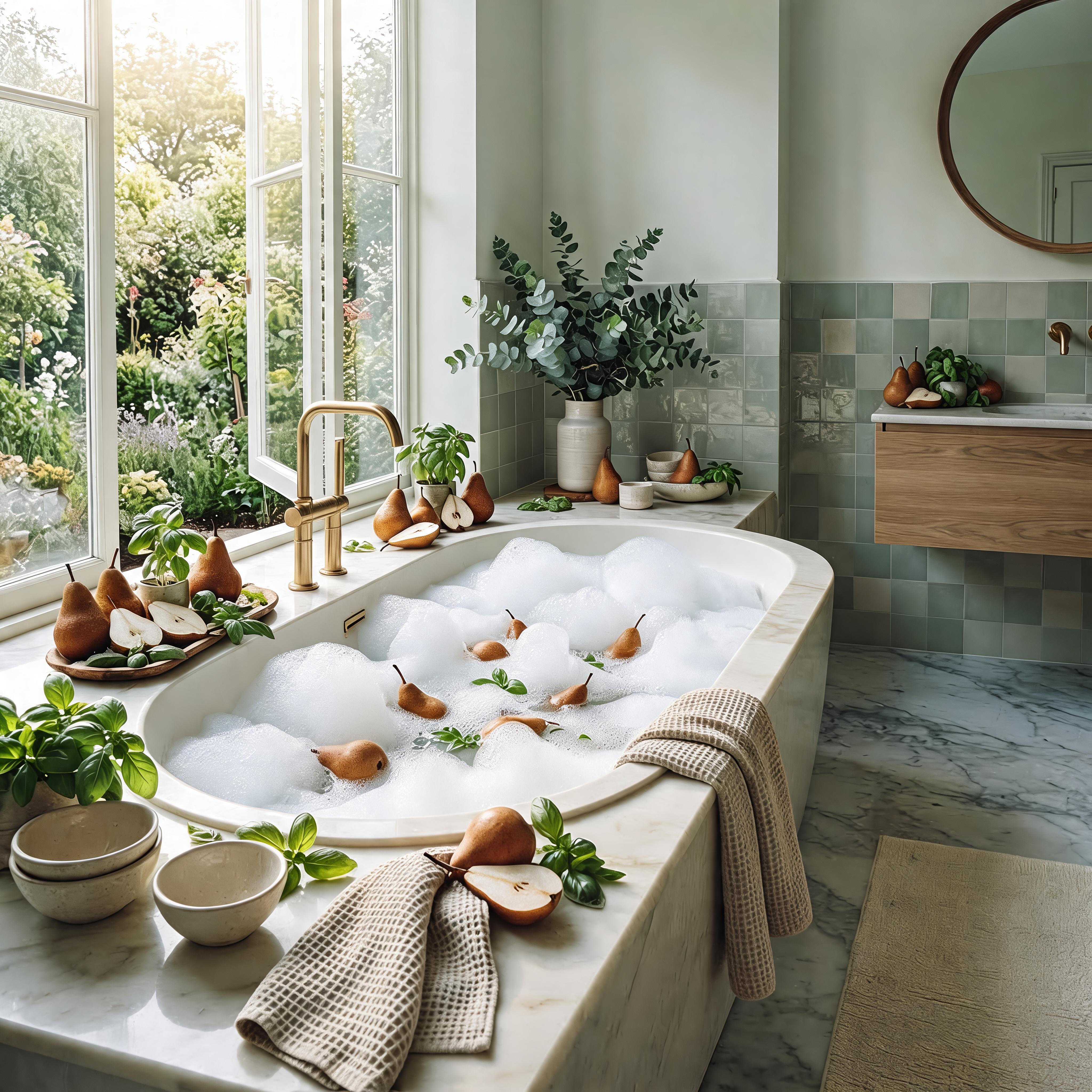 Basil & Bosc Pears bath atmosphere