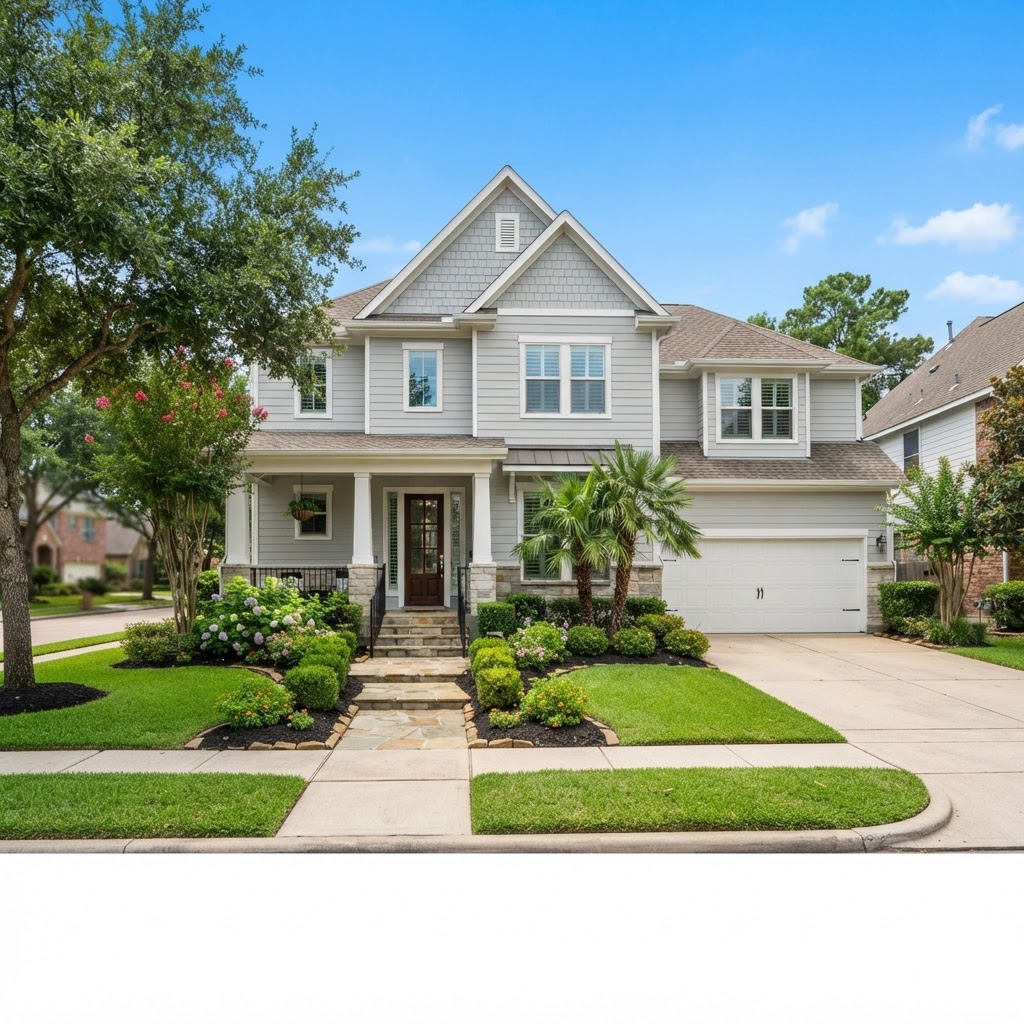 Freshly painted home exterior by Magnificent Painters and Remodelers in Houston TX
