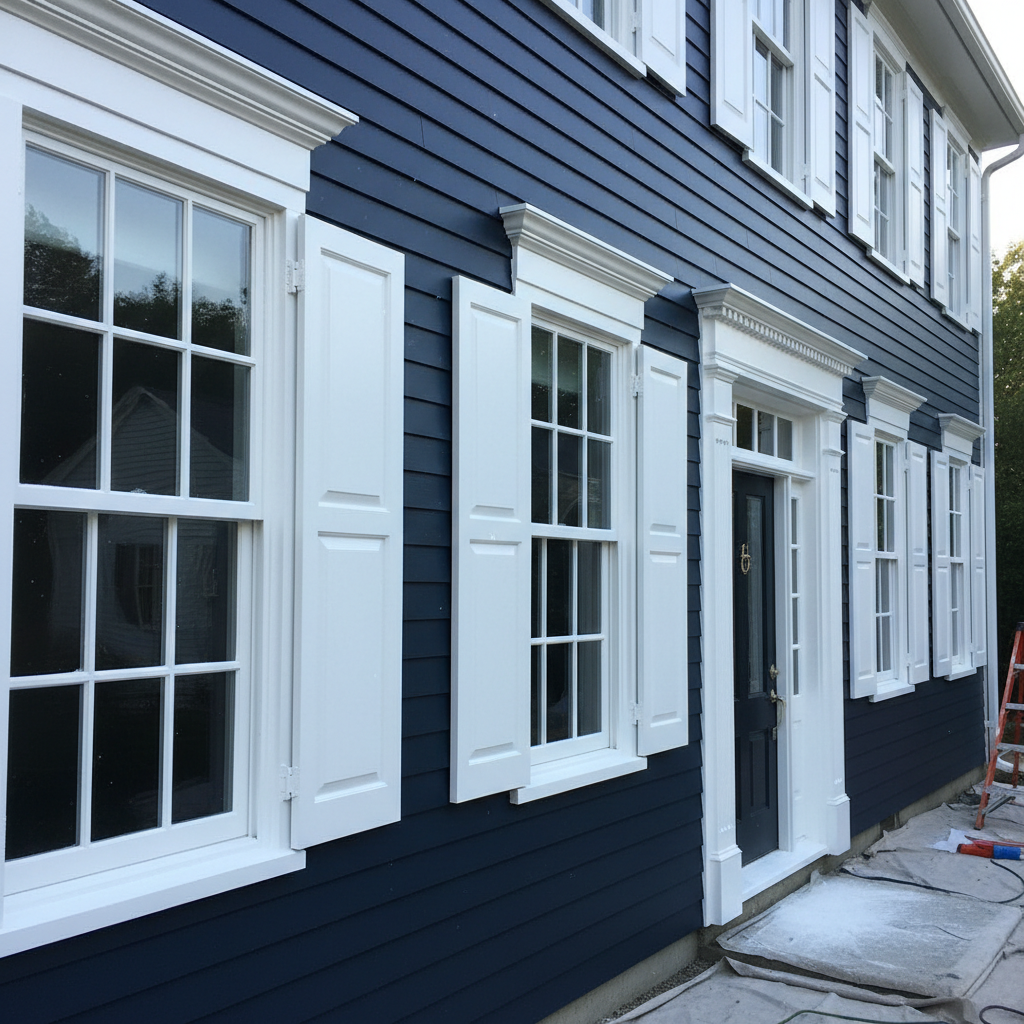 Colonial Exterior Makeover Houston, TX — Exterior remodeling by Magnificent Painters & Remodelers, Houston TX — photo 2