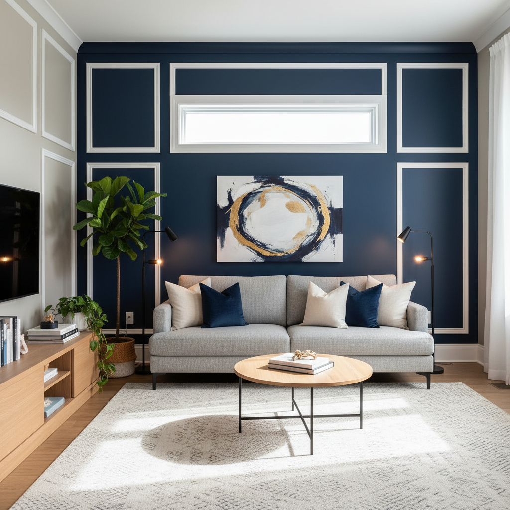 Living Room Accent Wall & Refresh in Cypress, TX by Magnificent Painters & Remodelers