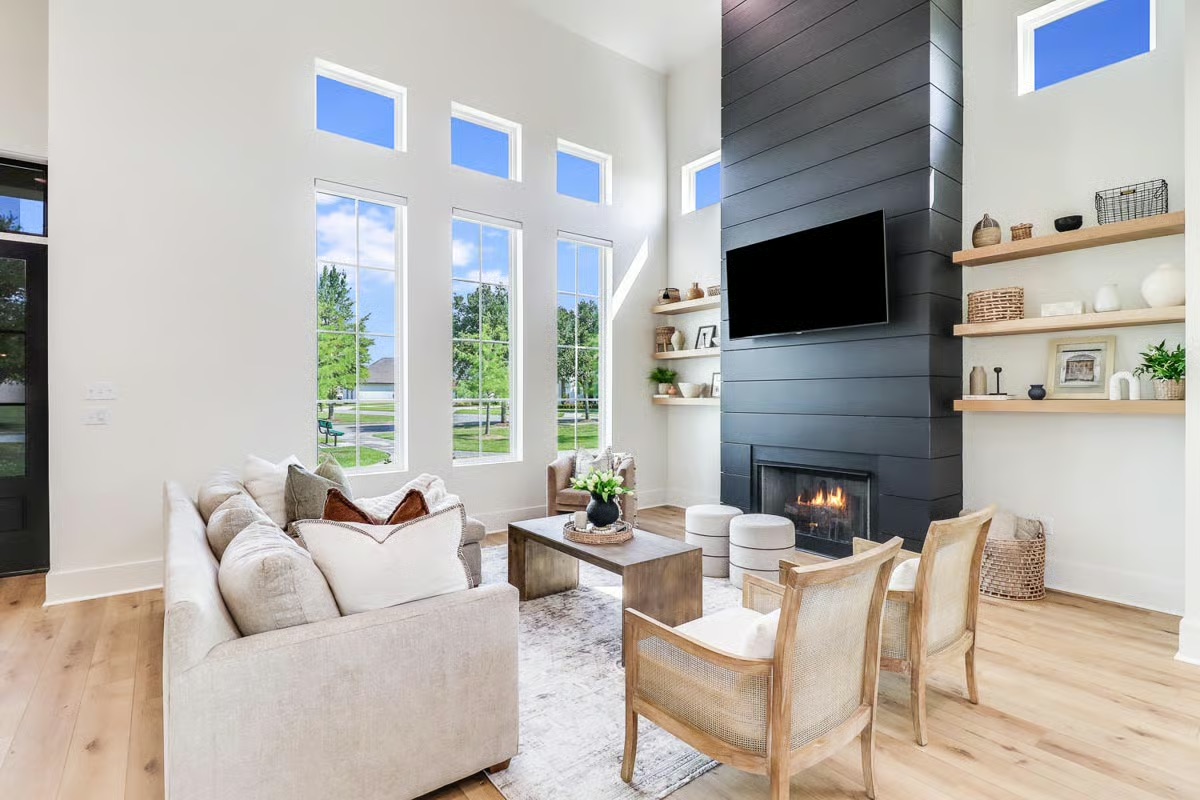 Great Room with Stone Fireplace