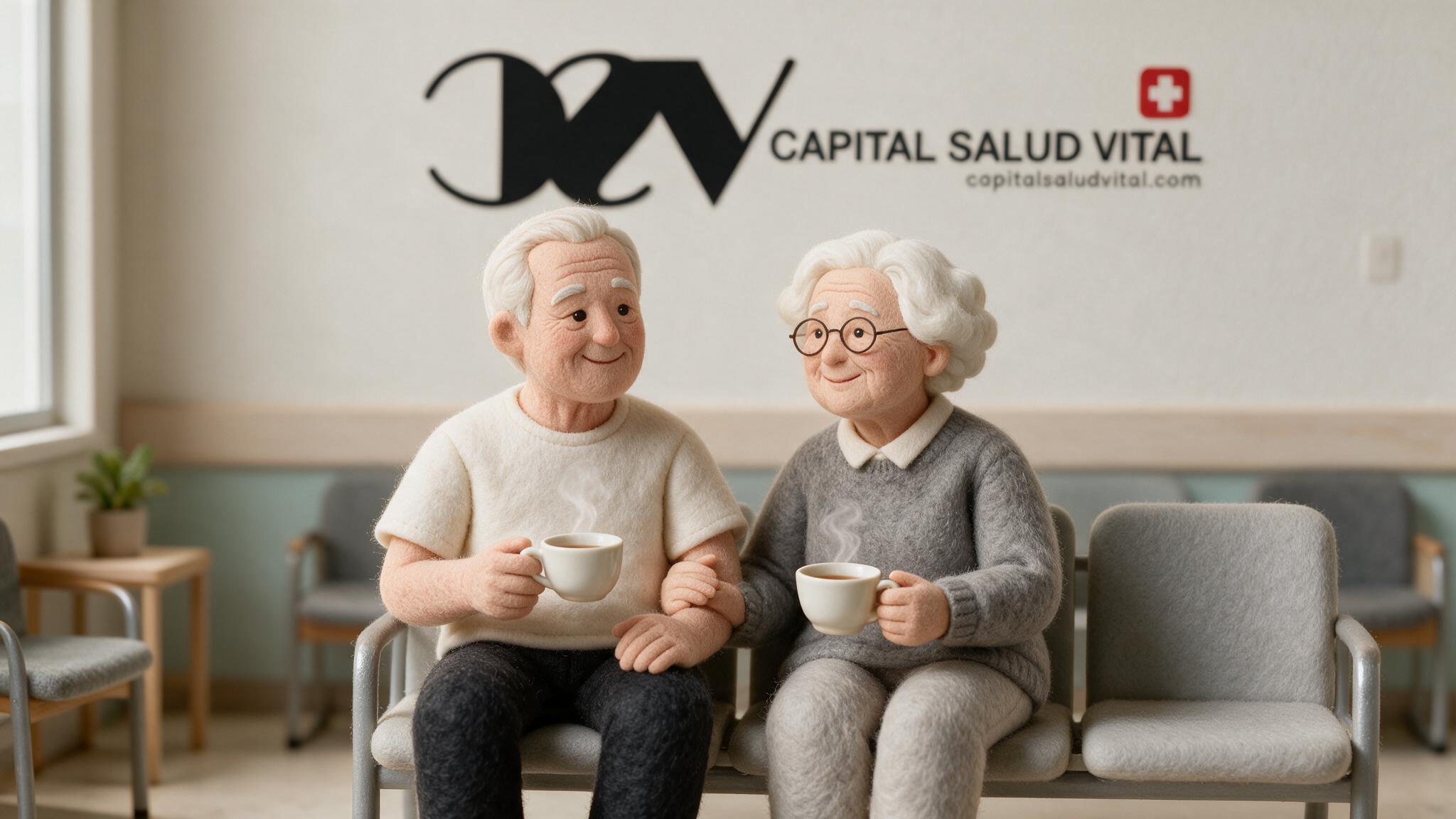 Pareja adulto mayor en Capital Salud Vital, orientación de bienestar para adultos mayores en Quito, Ecuador.