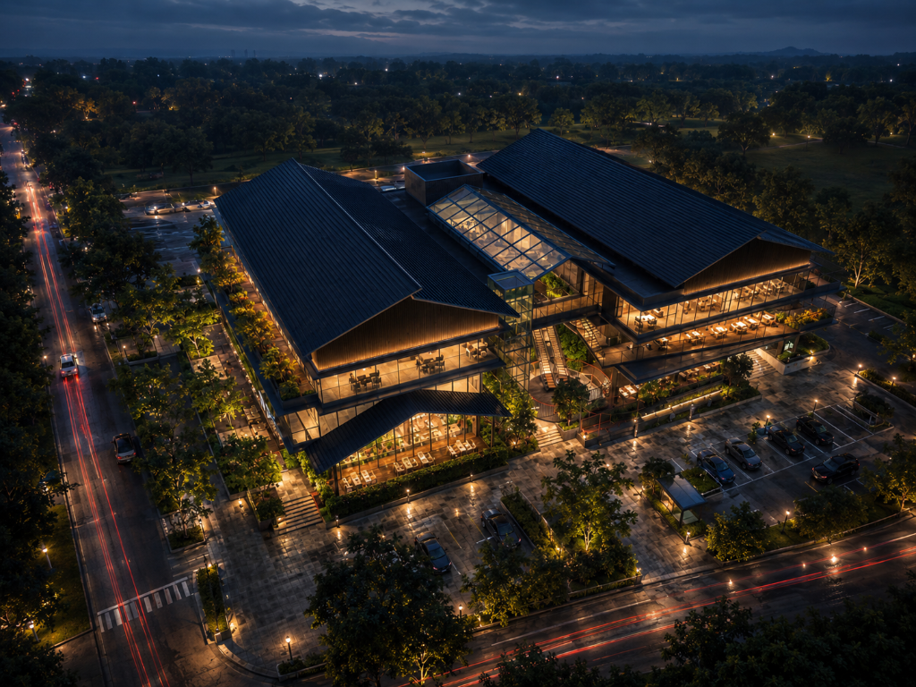 Puchong Garden Night Aerial