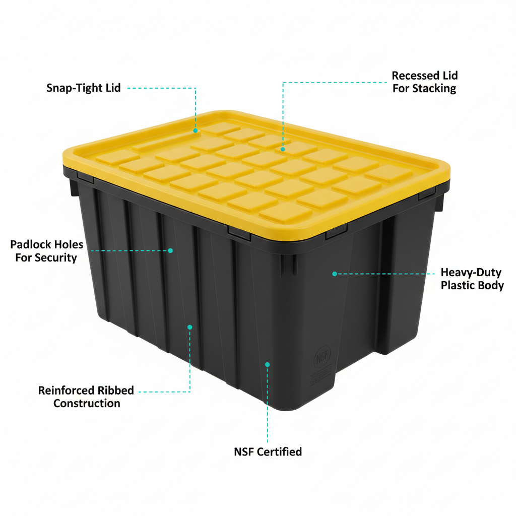 Labeled diagram of a Totes Bozeman moving tote