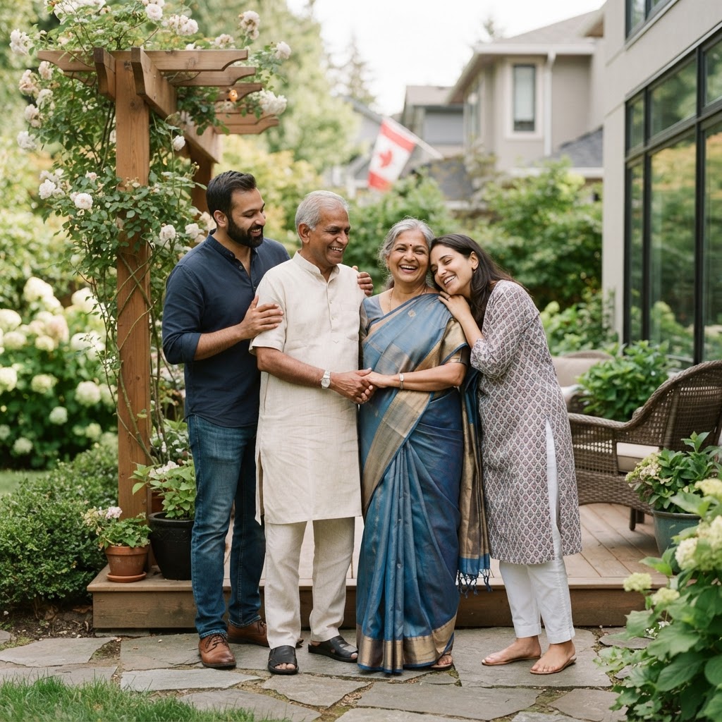 Multi-generational family together in Canada