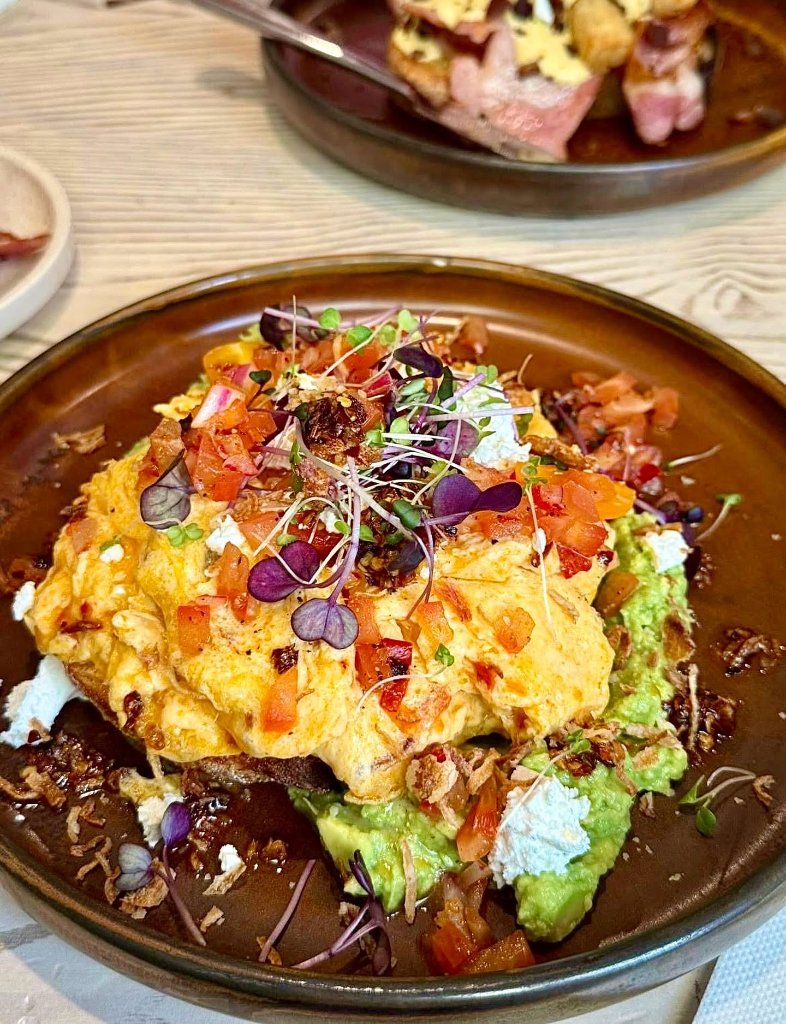 Chilli scrambled eggs on toast at The Hideout Rosebud café