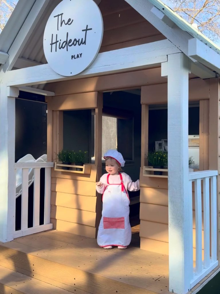 Children playing at The Hideout outdoor play area Rosebud