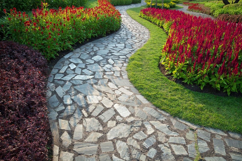 Landscaping team at work