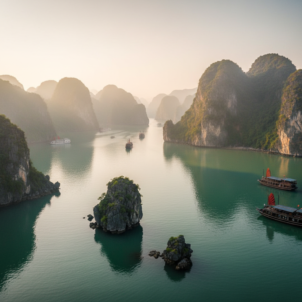 Halong Bay limestone karsts