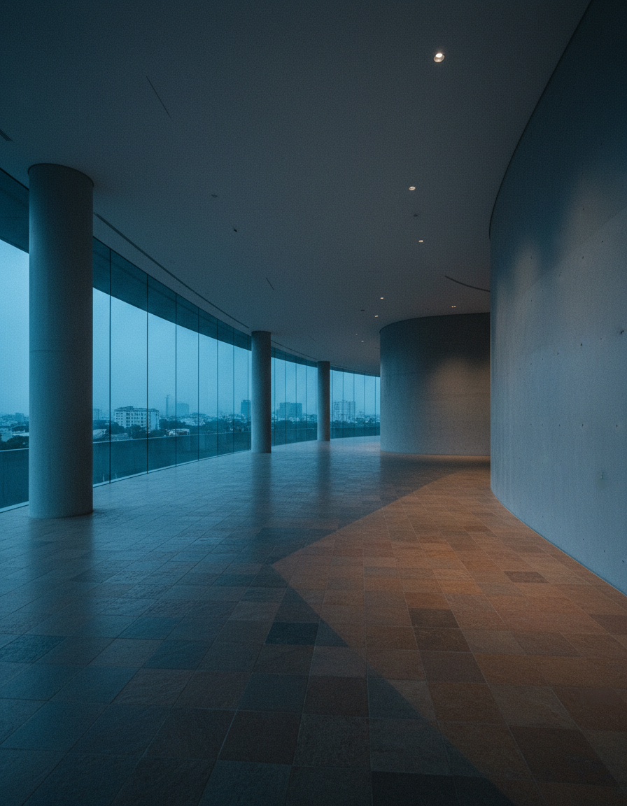 Contemporary Vietnamese gallery space with natural light