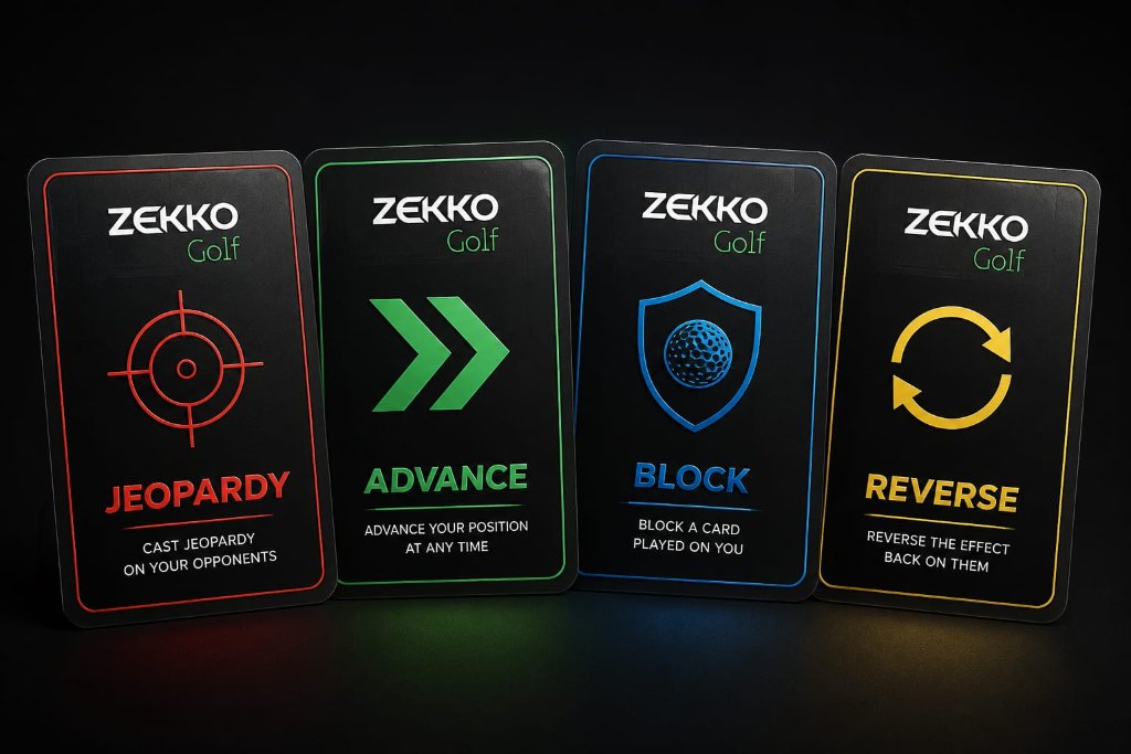 ZEKKO Golf Card Deck — Jeopardy, Advance, Block, Reverse