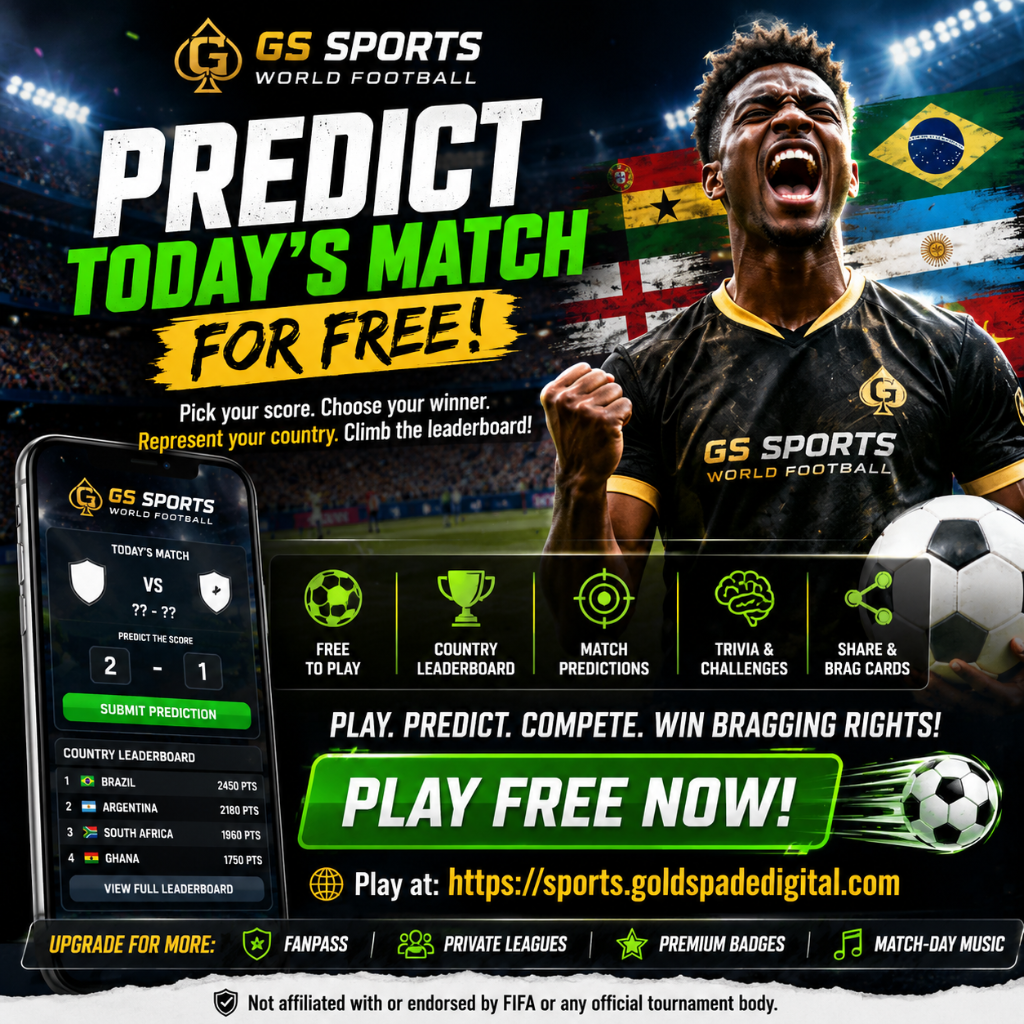GSDSports — Predict. React. Rise. — Predict Today's Match For Free
