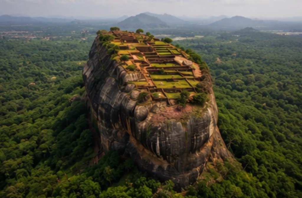 Sigiriya Rock aerial view