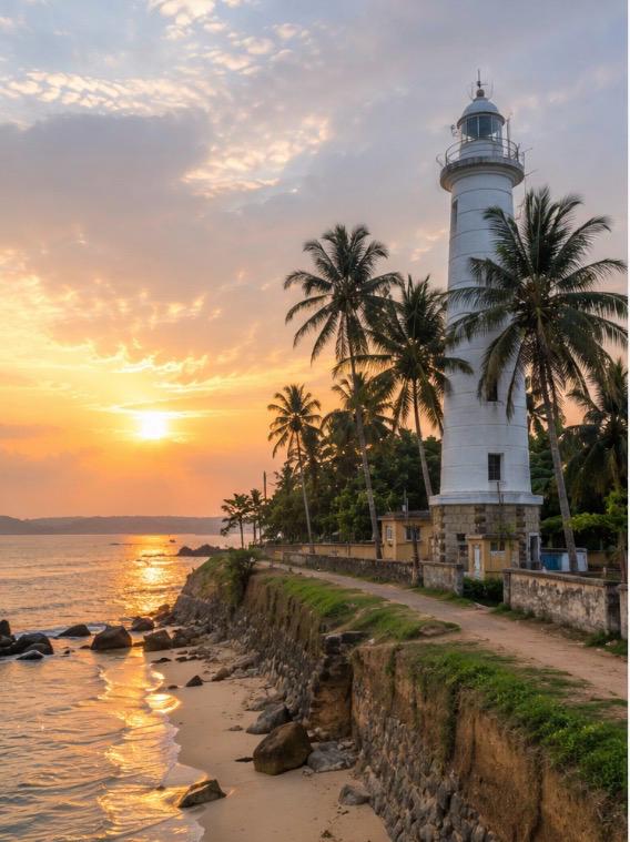 Galle lighthouse at sunset
