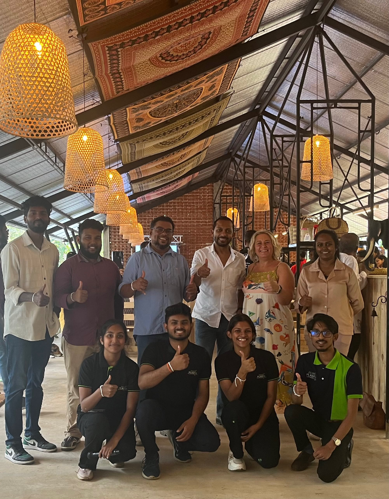 Kerry with the local Sri Lankan team