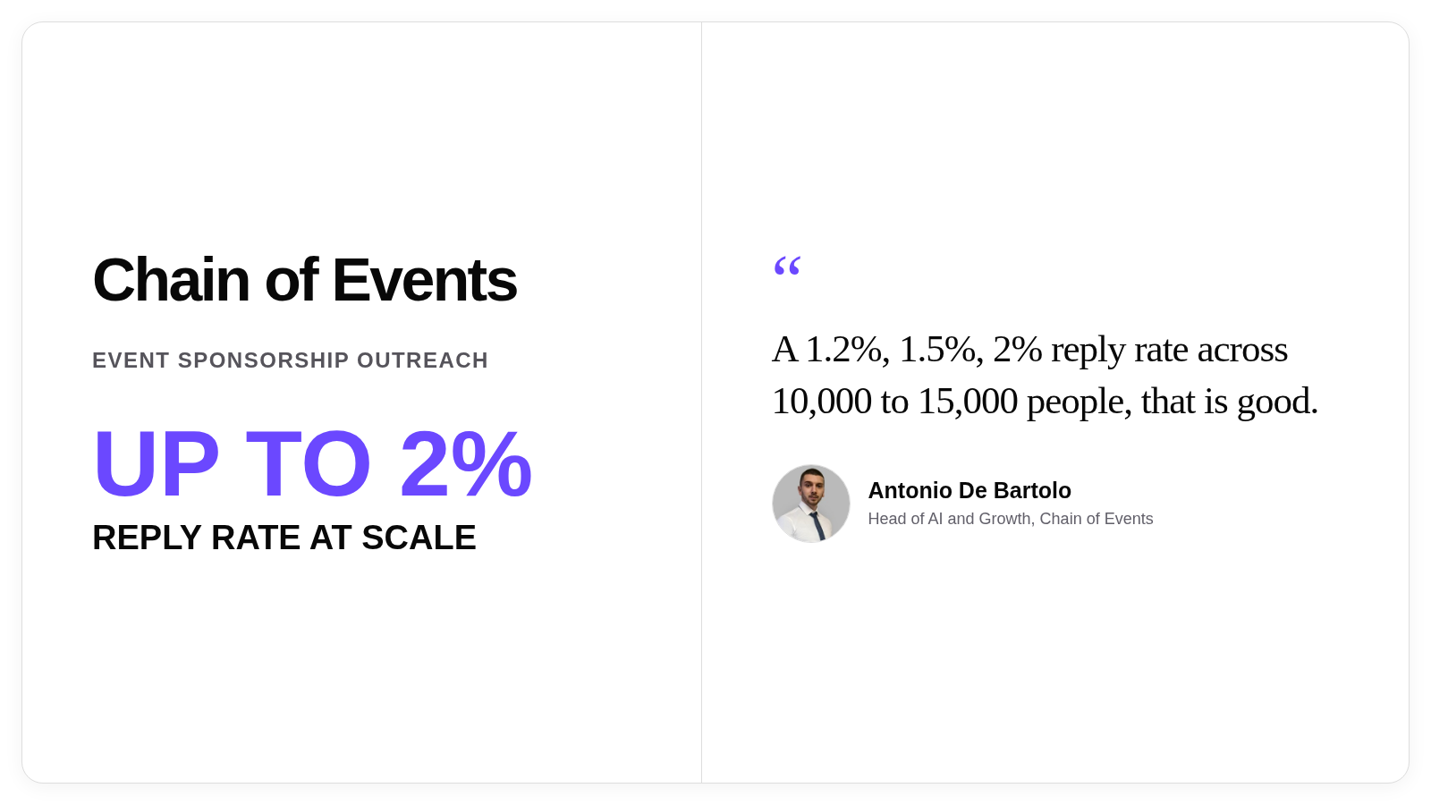 Chain of Events customer result